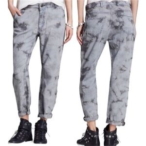 L’AGENCE LA’t Boyfriend Gray Tie Dye Relaxed Straight Leg Pants NWT